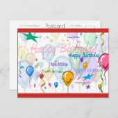Birthday Balloons | Blue Beach Song™ Postkarte (Vorne/Hinten)