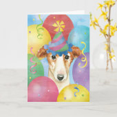 Birthday Balloons Borzoi Karte (Gelbe Blume)