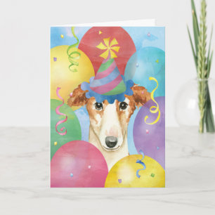 Birthday Balloons Borzoi Karte