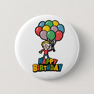 Birthday Balloons Button