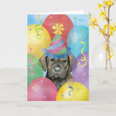 Birthday Balloons Cane Corso Card Karte (Gelbe Blume)