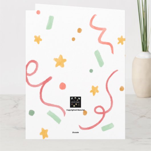 BIRTHDAY BALLOONS CARD KARTE (Rückseite)