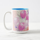 Birthday Balloons Celebration Mug Zweifarbige Tasse (Links)