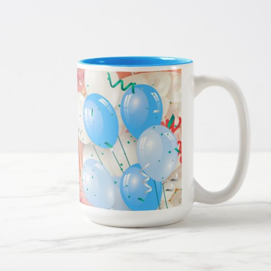 Birthday Balloons Celebration Mug Zweifarbige Tasse (Rechts)