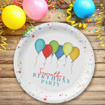 Birthday Balloons Confetti Whimsical Kalligraphie