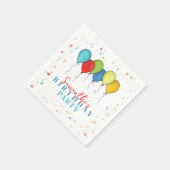 Birthday Balloons Confetti Whimsical Kalligraphie Serviette (Ecke)