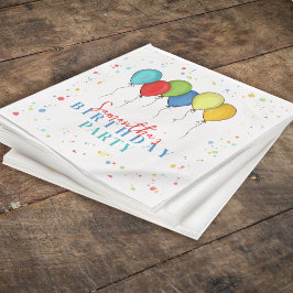 Birthday Balloons Confetti Whimsical Kalligraphie Serviette