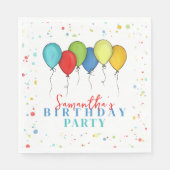 Birthday Balloons Confetti Whimsical Kalligraphie Serviette (Vorderseite)