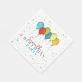 Birthday Balloons Confetti Whimsical Kalligraphie Serviette (Ecke)