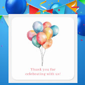 Birthday Balloons Custom Message Celebration Quadratischer Aufkleber