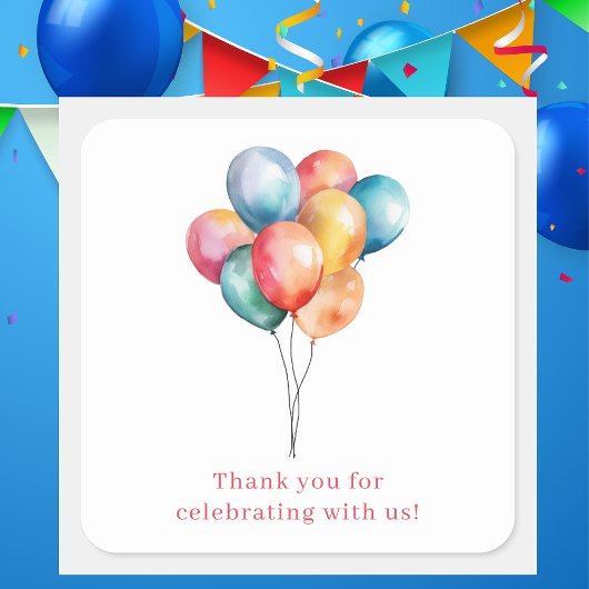 Birthday Balloons Custom Message Celebration Quadratischer Aufkleber