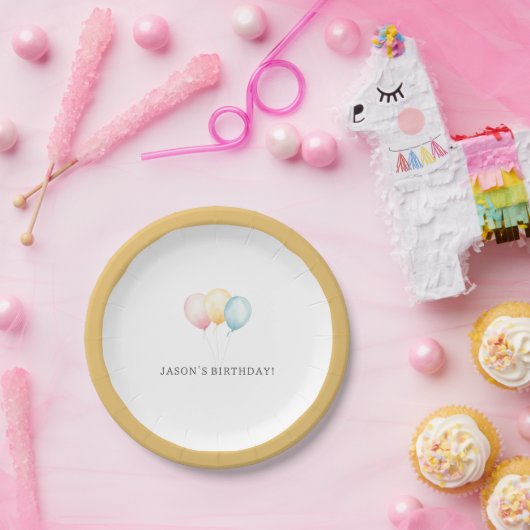 Birthday Balloons Custom Pappteller (Party)