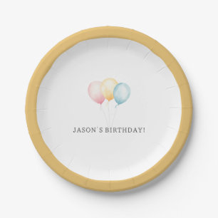 Birthday Balloons Custom Pappteller