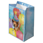 Birthday Balloons Dackel Mittlere Geschenktüte (Rückseite Schrägansicht)