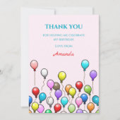 Birthday Balloons Dankeskarte (Vorderseite)