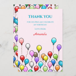 Birthday Balloons Dankeskarte