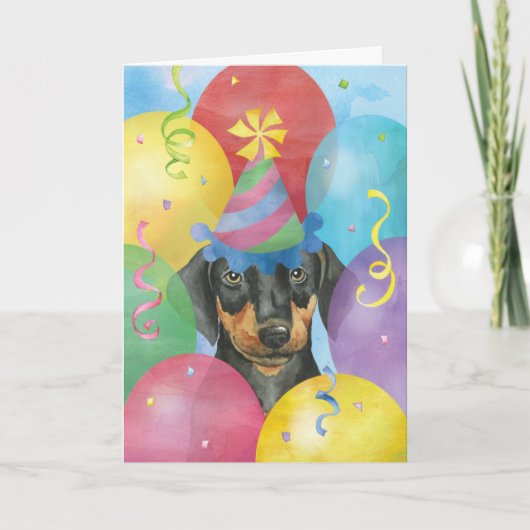 Birthday Balloons Doberman Card Karte (Vorderseite)