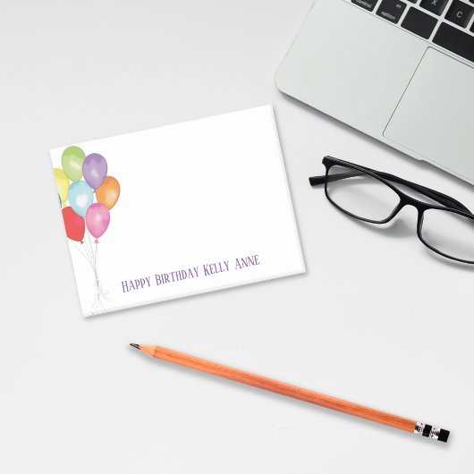 Birthday Balloons Editable Post it Notes Post-it Klebezettel