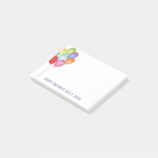Birthday Balloons Editable Post it Notes Post-it Klebezettel (angewinkelt)