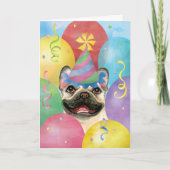 Birthday Balloons French Bulldog Card Karte (Vorderseite)