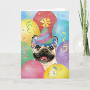 Birthday Balloons French Bulldog Card Karte