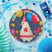 Birthday Balloons Funny Chicken Poster Pappteller (Party)