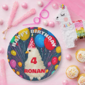 Birthday Balloons Funny Chicken Poster Pappteller (Party)