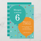 Birthday Balloons Geburtstagseinladungen (Vorne/Hinten)