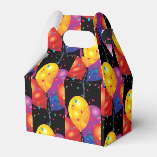 Birthday Balloons Gefallen Box Geschenkschachtel (Vorderseite)