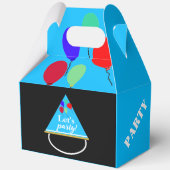 Birthday Balloons Geometric Blue Gold Geschenkschachtel (Rückseite)