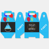 Birthday Balloons Geometric Blue Gold Geschenkschachtel (Ungeklappt)