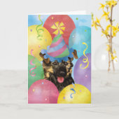 Birthday Balloons German Shepherd Card Karte (Gelbe Blume)