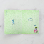 Birthday Balloons Girl Cake | Geburtskarte Karte (Innenseite)