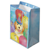 Birthday Balloons Golden Retrique Mittlere Geschenktüte (Rückseite Schrägansicht)