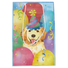 Birthday Balloons Golden Retrique Mittlere Geschenktüte