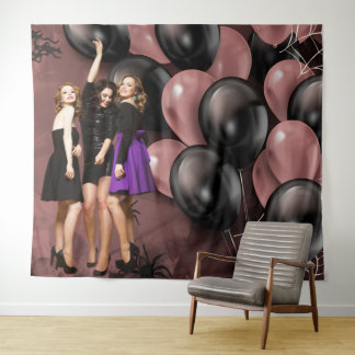 Birthday Balloons Gothic Party Backdrop Wandteppich