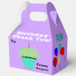 Birthday Balloons Green Cupcake Danke Name Geschenkschachtel