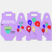 Birthday Balloons Green Cupcake Danke Name Geschenkschachtel (Ungeklappt)