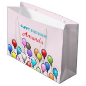Birthday Balloons Große Geschenktüte (Vorderseite Schrägansicht)