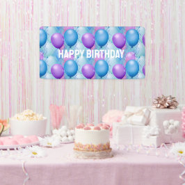 Birthday Balloons in Blau und Rosa Banner