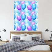 Birthday Balloons in Blau und Rosa Leinwanddruck (Insitu (Schlafzimmer))