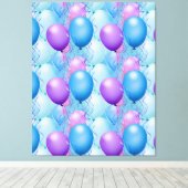 Birthday Balloons in Blau und Rosa Leinwanddruck (Insitu (Holzboden))