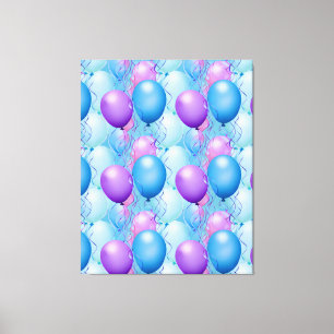 Birthday Balloons in Blau und Rosa Leinwanddruck
