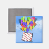 Birthday Balloons in Sky Foto Frame Magnet (Vorderseite/Rückseite)