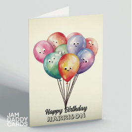 Birthday Balloons individuell anpassbar Karte