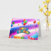 Birthday Balloons Karte (Gelbe Blume)