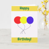 Birthday Balloons Karte (Gelbe Blume)