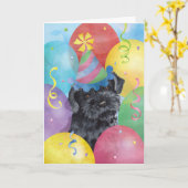 Birthday Balloons Kerry Blue Terrier Karte (Gelbe Blume)