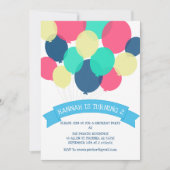 Birthday Balloons Kinder-Party Einladung (Vorderseite)