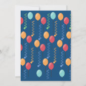 Birthday Balloons Kinder-Party Einladung (Rückseite)